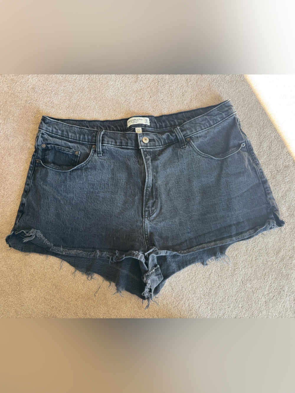 Abercrombie & Fitch Black Distressed Denim Cutoff Shorts